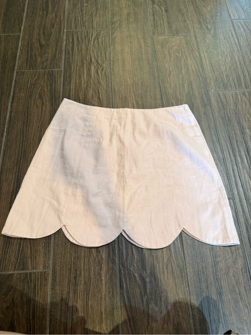 Altar'd State Scallop-Hem Mini Skirt in Pale Pink